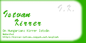 istvan kirrer business card